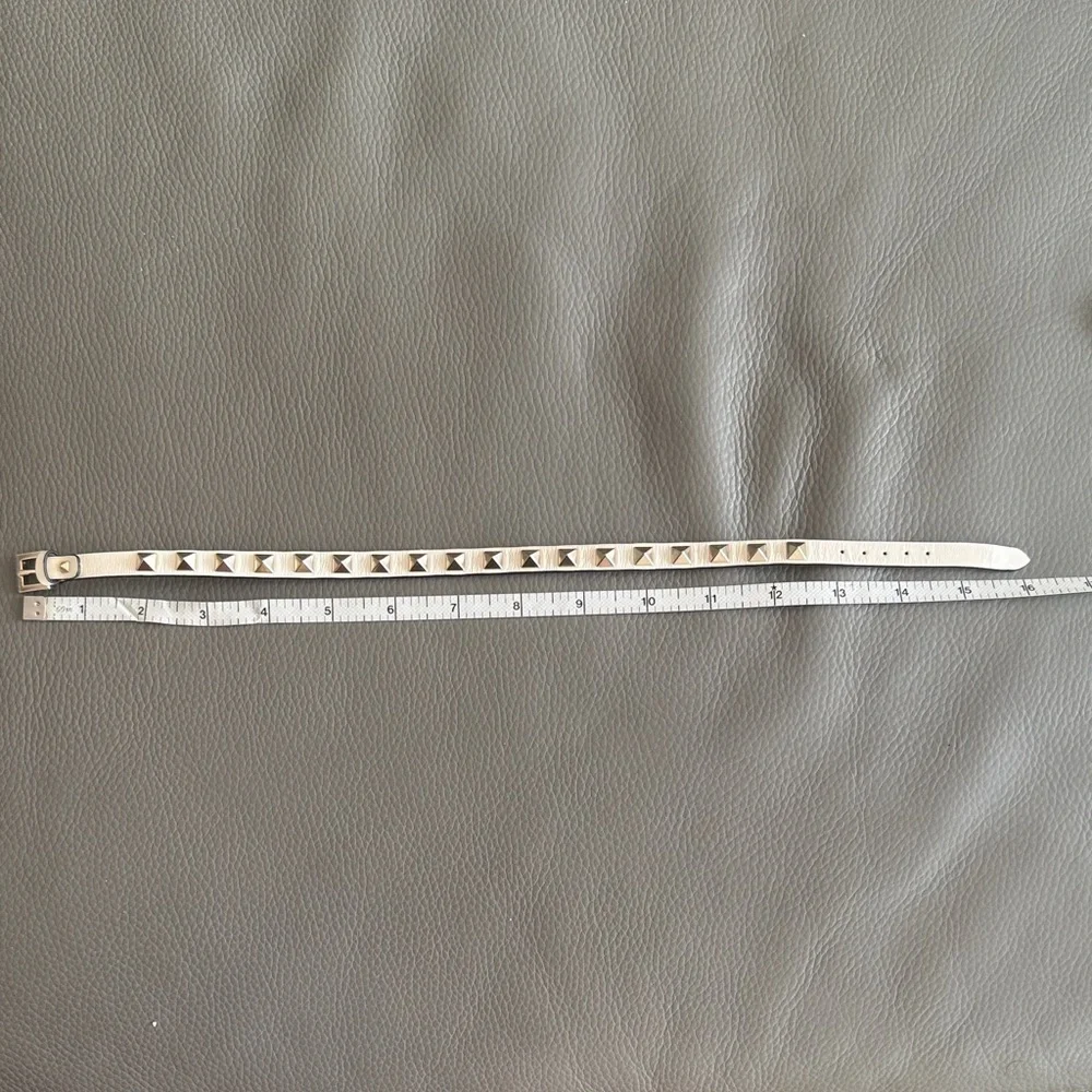 NIB VALENTINO Garavani Rockstud Leather Double wrap BRACELET w/gold Studs ITALY - Picture 7 of 14